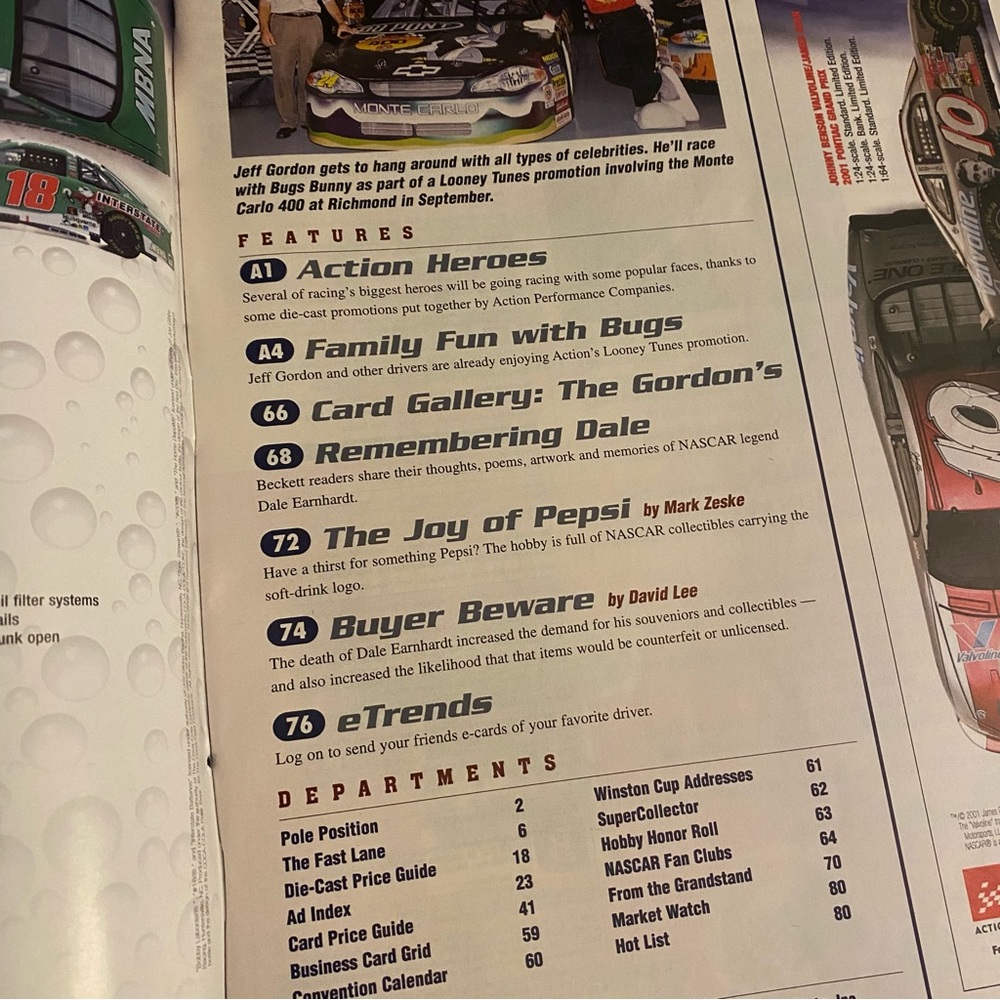 Beckett Racing Magazine September 2001 - Picture 3 of 10
